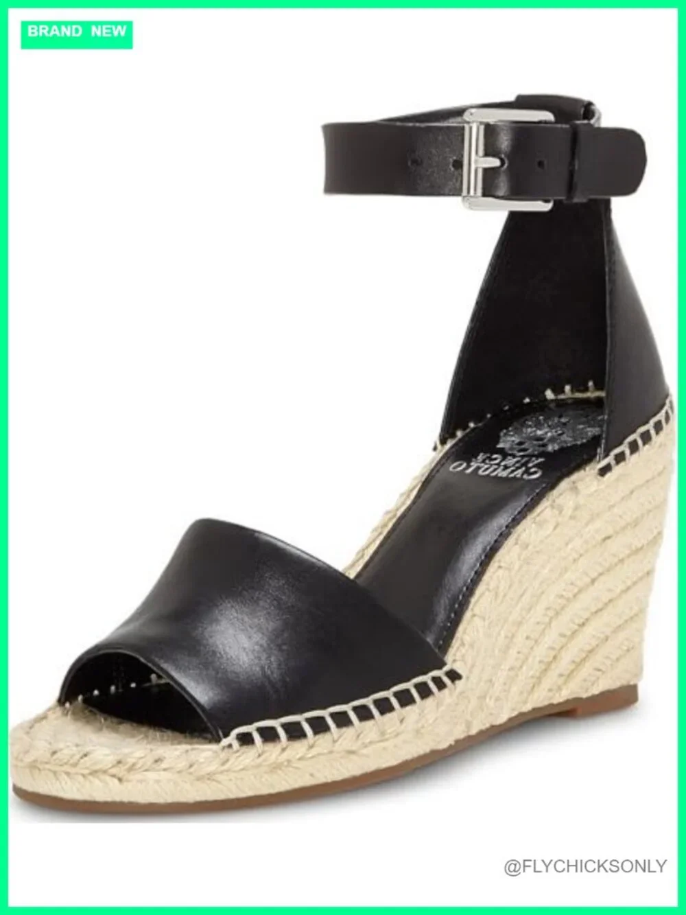 Vince Camuto Leera Espadrille Wedge Sandals with Braided Jute and Buckle Closure